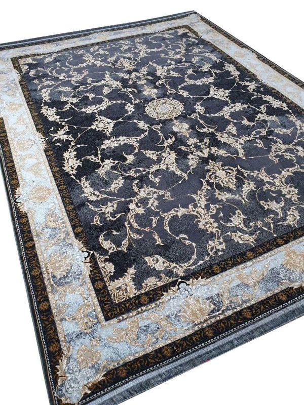 فرش طرح آیدا سرمه ای 500 شانه کد 51F50721