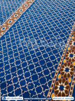 فرش سجاده ای تشریفات طرح حاشیه گل 440 شانه آبی کد 40588 - Image 2