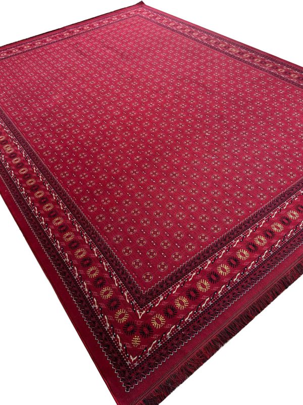 فرش ترکمن 1200 شانه گل برجسته کد 1260