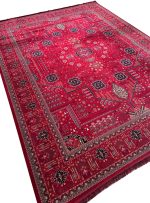 فرش درختی قشقایی طرح ایاز 1200 شانه رنگ لاکی کد 1254 - فرشخونه