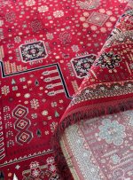 فرش درختی قشقایی طرح ایاز 1200 شانه رنگ لاکی کد 1254 - فرشخونه