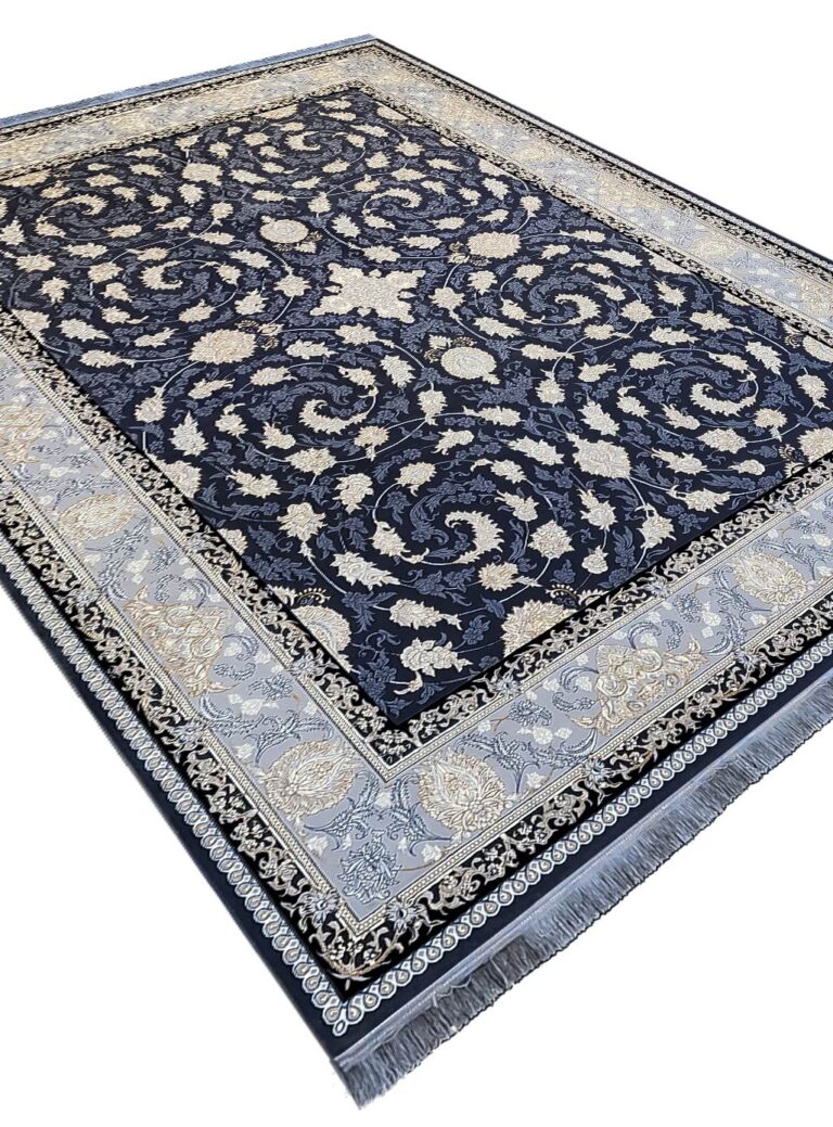 فرش افشان طرح درباری 700 شانه تراکم 2550 کد 1160 دودی