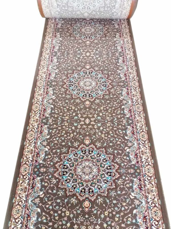 فرش کناره طرح اطلس گردویی 500 شانه کد 745