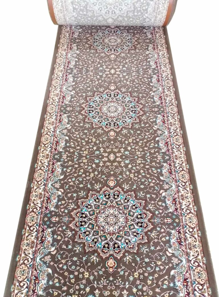 فرش کناره طرح اطلس گردویی 500 شانه کد 745