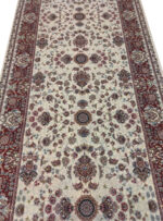 فرش کناره طرح ساینا رنگ کرم حاشیه پیازی 1200 شانه کد 7711