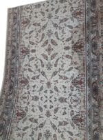 فرش راه پله طرح افشان گلسار 1500 شانه کرم حاشیه گردویی کد 867 - Image 6