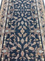 کناره طرح گلسار آبی تیره 1500 شانه کد 30870 - Image 2