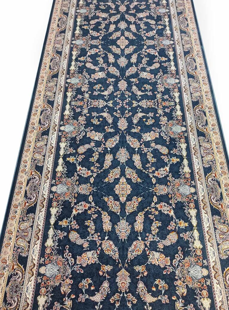 کناره طرح گلسار آبی تیره