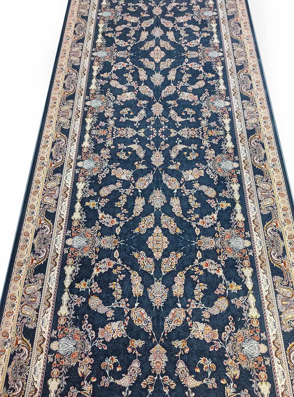 کناره طرح گلسار آبی تیره