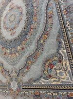 فرش طرح ارمغان 700 شانه تراکم 2550 12 رنگ کد 1113 رنگ نقره ای- فرشخونه