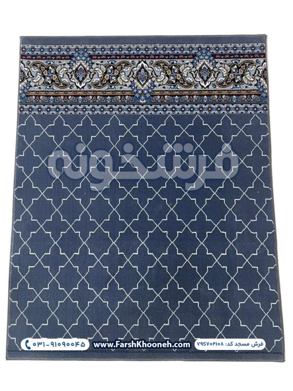 فرش تشریفات سجاده ای طرح شمسه رنگ طوسی کد 702108
