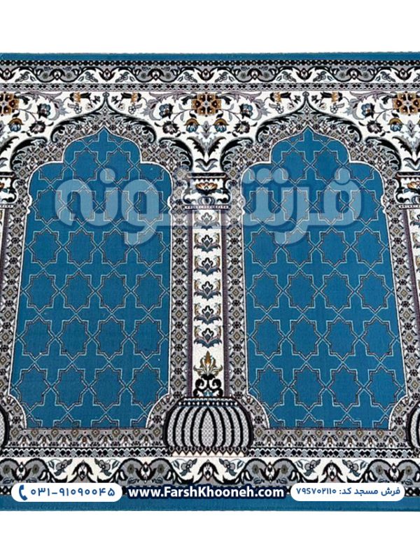 فرش سجاده ای طرح سماوات رنگ آبی کد 702110