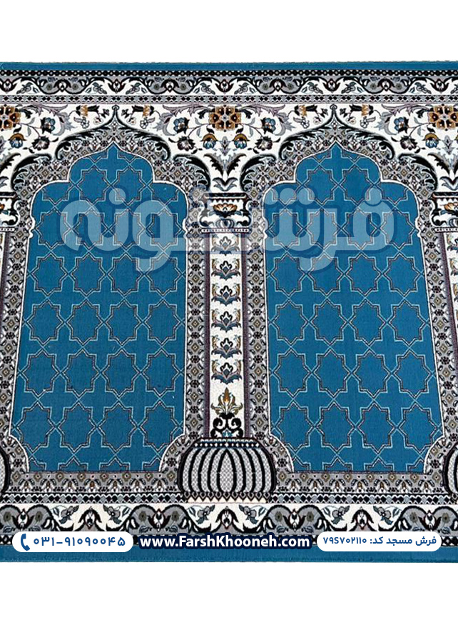 فرش سجاده ای طرح سماوات رنگ آبی کد 702110