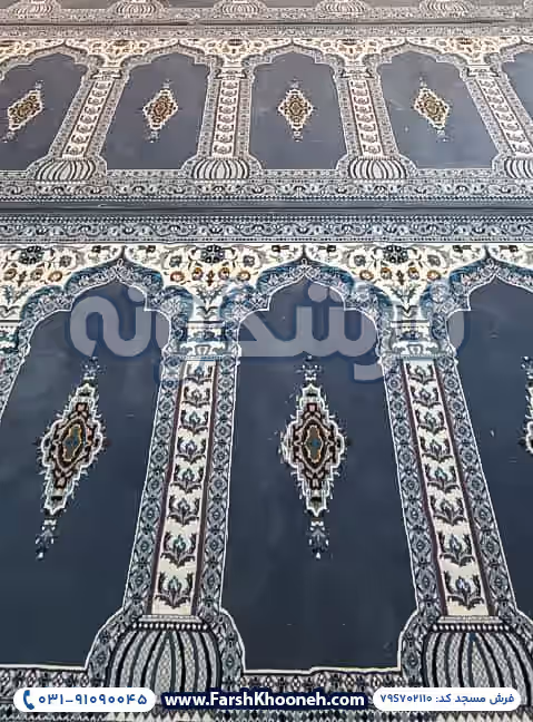 فرش سجاده ای طرح رضوان رنگ دودی کد 702111