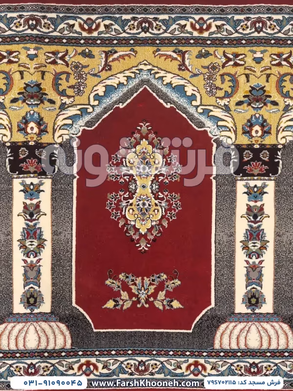 فرش سجاده ای طرح نورا رنگ قرمز 700 شانه کد 702115