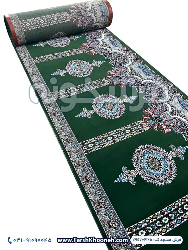 فرش سجاده ای طرح ماهور رنگ سبز کد 702125