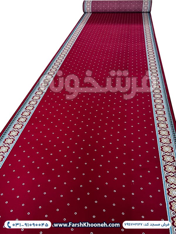 فرش تشریفات سجاده ای طرح افشان نعیم رنگ روناسی کد 2127