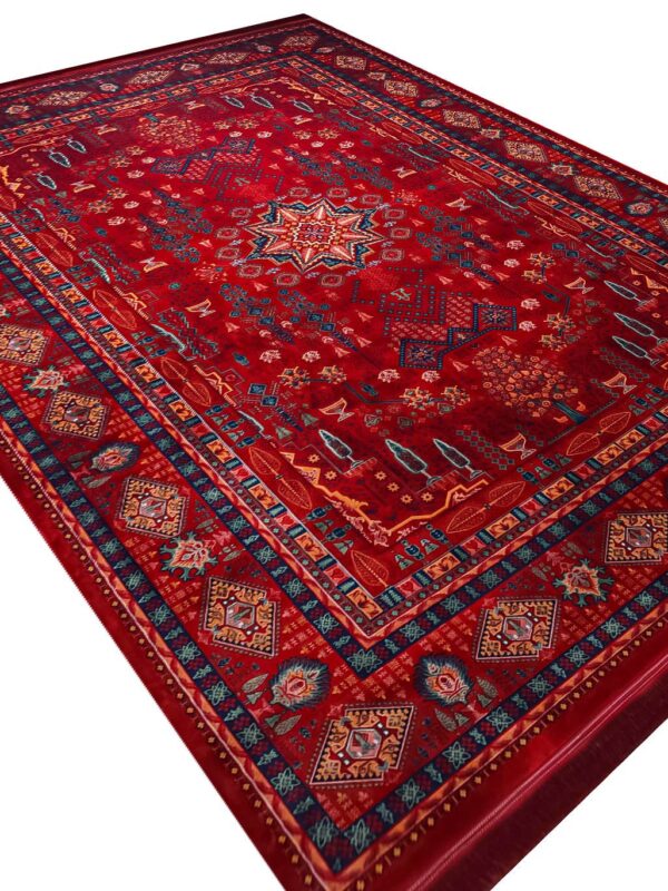 فرش طرح چهار باغ لاکی برجسته 1200 شانه تراکم 3600 کد 1206
