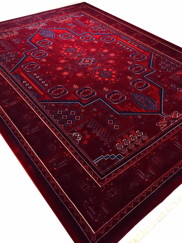 فرش طرح درختی رنگ لاکی 1200 شانه گل برجسته کد 902