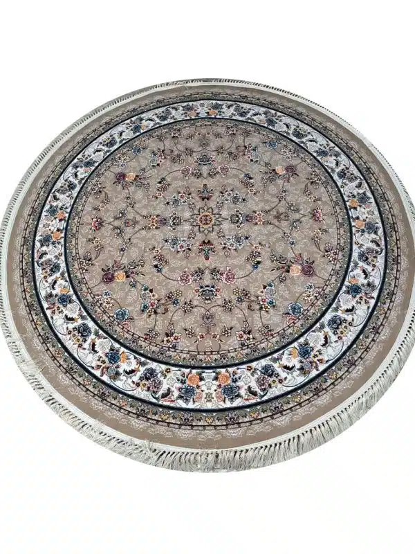 فرش دایره طرح گیلدا رنگ نسکافه ای 700 شانه کد 70285