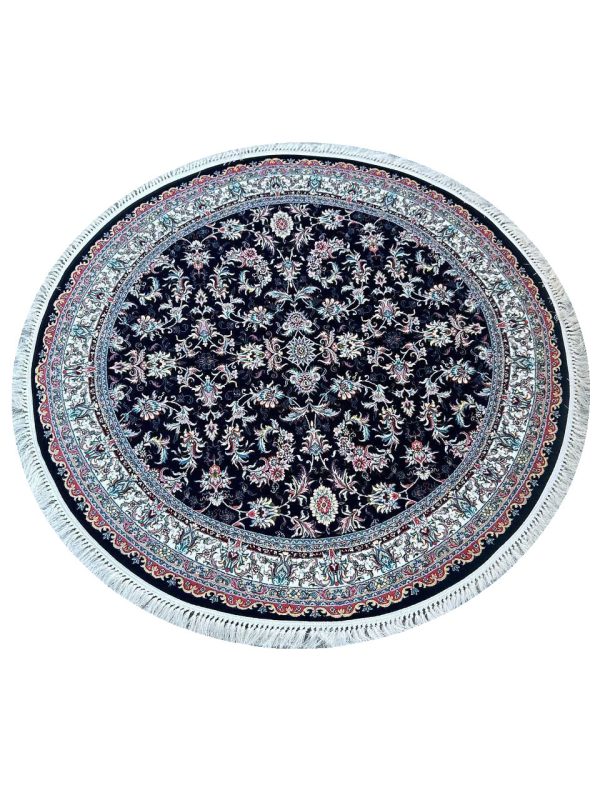 فرش گرد افشان رنگ سرمه ای 700 شانه کد 3421