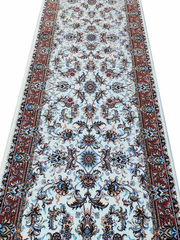 کناره افشان طرح گل گندمی زمینه کرم 700 شانه کد 82K701210 - فرشخونه