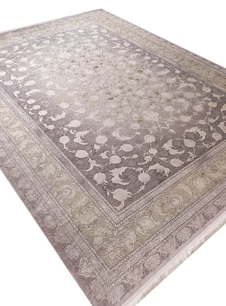 فرش افشان طرح ونیز رنگ طوسی 1200 شانه گل برجسته کد 4201
