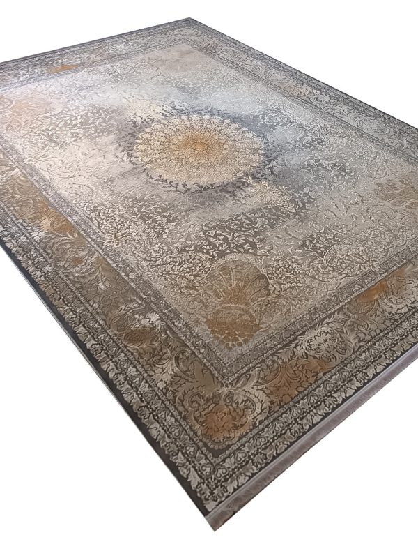 فرش ابریشم وینتیج طرح جورجینیا 1500 شانه کد 2552