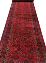 فرش کناره طرح گبه ماشینی رنگ لاکی 500 شانه کد 522