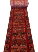 فرش کناره بلوچی طرح درختی رنگ لاکی 700 شانه 2100 کد 78007 - Image 2