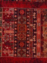 فرش کناره بلوچی طرح درختی رنگ لاکی 700 شانه 2100 کد 78007 - Image 9