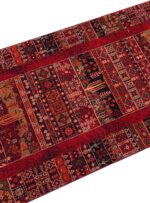 فرش کناره بلوچی طرح درختی رنگ لاکی 700 شانه 2100 کد 78007 - Image 3