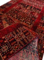 فرش کناره بلوچی طرح درختی رنگ لاکی 700 شانه 2100 کد 78007 - Image 5