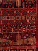 فرش کناره بلوچی طرح درختی رنگ لاکی 700 شانه 2100 کد 78007 - Image 7