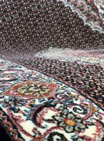 فرش کناره طرح ریز ماهی سرمه ای 700 شانه تراکم 2100 کد 7845 - فرشخونه