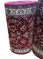 فرش کناره افشان طرح صبا رنگ لاکی 700 شانه کد 7846
