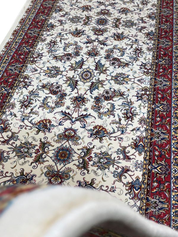 فرش کناره افشان طرح صبا رنگ کرم 700 شانه تراکم 2100 کد 7847 - فرشخونه