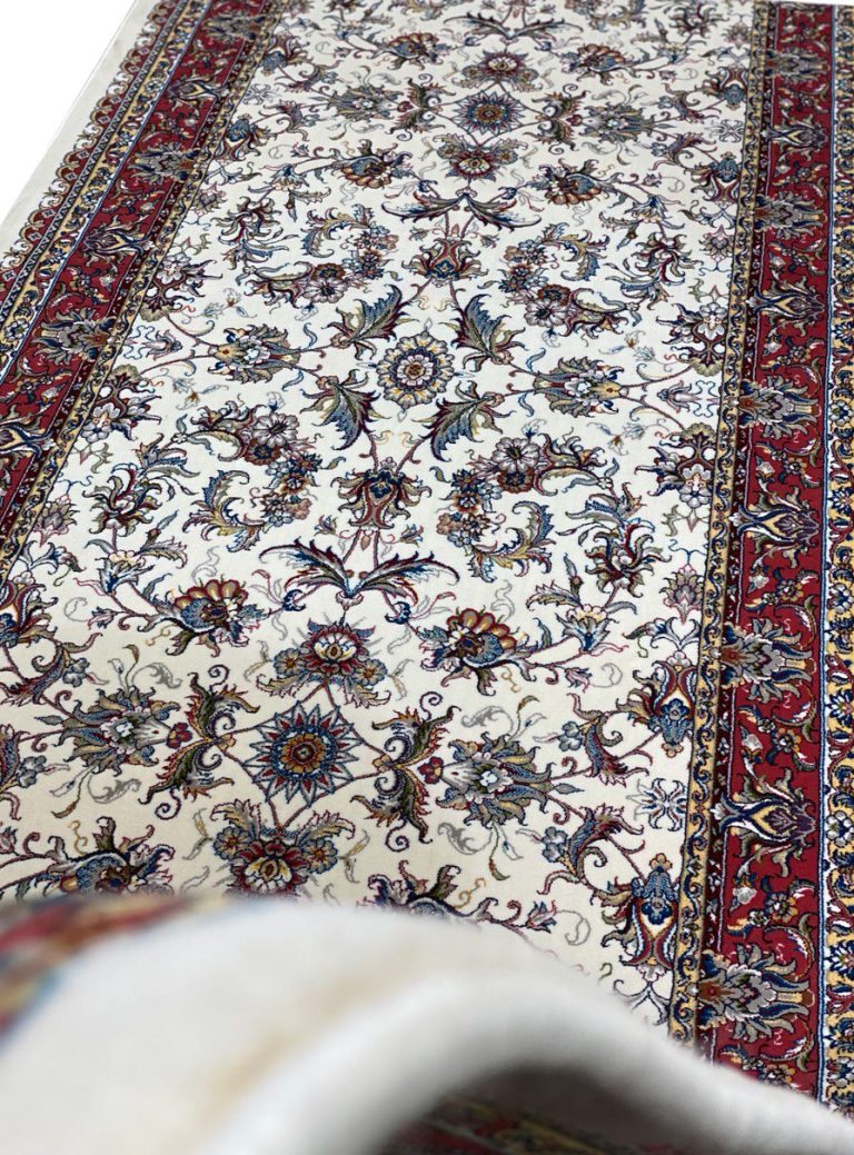 فرش کناره افشان طرح صبا رنگ کرم 700 شانه تراکم 2100 کد 7847 - فرشخونه