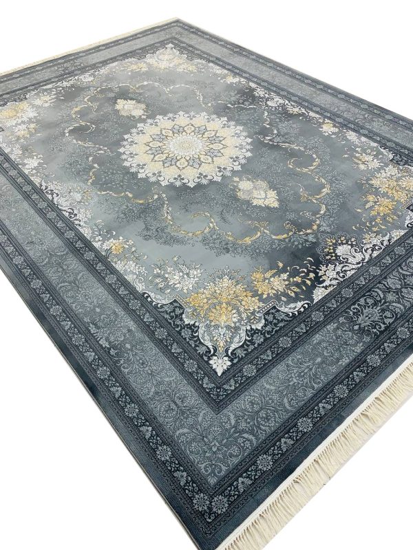 فرش طرح لادن 700 شانه تراکم 2550 رنگ دودی کد 95F7105902 - فرشخونه