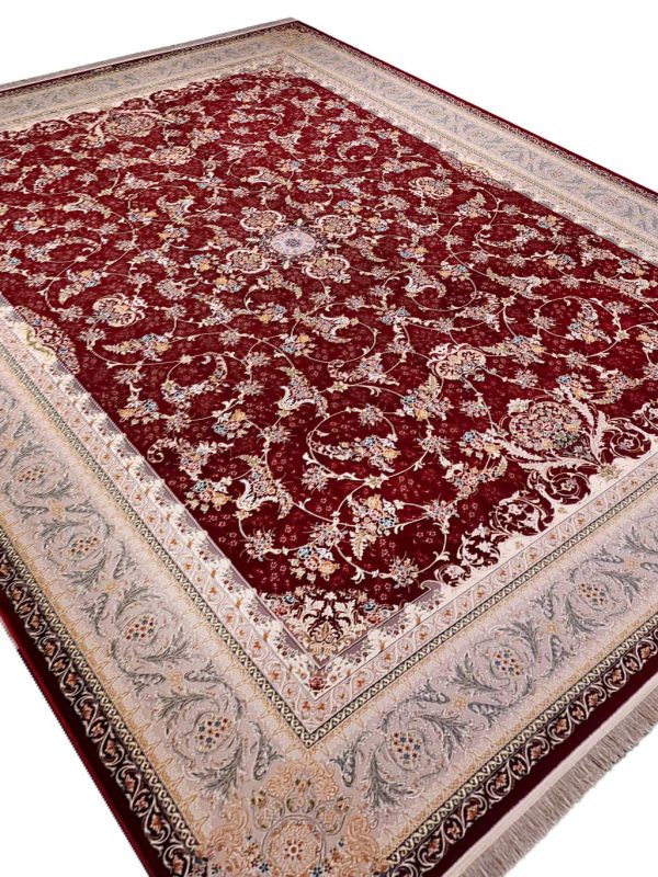 فرش افشان سپهر گل ریز برجسته 1200 شانه کد 2101074 لاکی