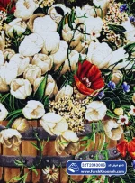 تابلو فرش طرح نقاشی دسته گل لاله سفید کد 43086 - Image 3